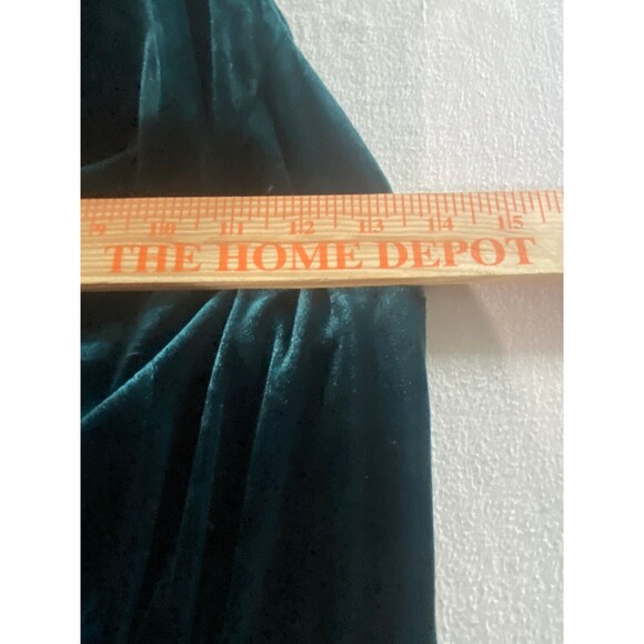 Betsey Johnson Dress Womens 4 Green Velveteen Halter Draped Faux Wrap Y2k - Picture 9 of 11